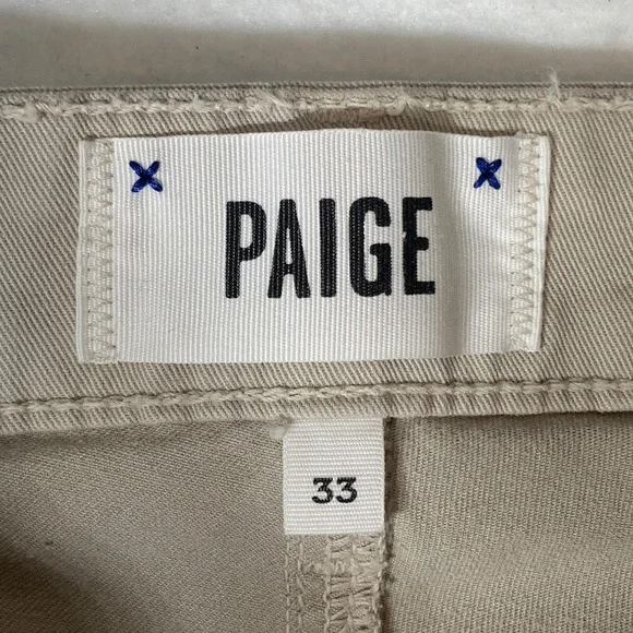 PAIGE Normandie Jeans Men's Khaki Size 33x30 Straight Stretch Made USA - Picture 6 of 12